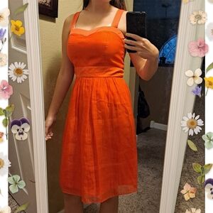 Max And Cleo Size 6 Orange Sleeveless Midi Sundress